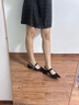 CHARLES&KEITH25秋季新品亮鉆方扣尖頭粗跟涼鞋單鞋生日禮物CK1-61720231 黑色紋理BLACK TEXTURED 37 （235） 曬單實(shí)拍圖