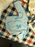 全棉時(shí)代嬰兒針織半背衣無(wú)骨純棉滿月寶寶和尚服嬰兒護(hù)肚上衣 微光藍(lán) 52碼 曬單實(shí)拍圖
