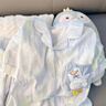 帶胸墊睡衣女夏季云朵棉甜美可愛(ài)小白鴨可外穿家居服套裝短袖短褲 小白鴨（帶胸墊款） XL（115-135斤） 曬單實(shí)拍圖