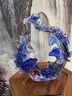 金玉滿(mǎn)堂琉璃錦鯉魚(yú)擺件客廳水晶裝飾品新房子喬遷新婚禮物送新人 金玉滿(mǎn)堂（藍紫色） 小號 曬單實(shí)拍圖