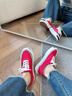 VANS KAMIYA VULCANIZE  手繪字母開(kāi)口笑低幫帆布鞋 “帆布大紅白”G11FW701-RED 36.5 曬單實(shí)拍圖
