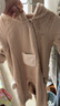 戴維貝拉（DAVE＆BELLA）新生兒爬服嬰兒連體衣0-6個(gè)月寶寶衣服冬季新款牛奶絨男寶睡衣 卡其色【現貨】 90cm （建議身高80-90cm） 曬單實(shí)拍圖