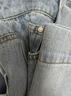 茵曼（INMAN）法式牛仔闊腿褲休閑高腰百搭小個(gè)子九分褲子 淺牛仔藍 27 曬單實(shí)拍圖