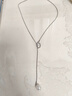 飾薇珍珠款式長(cháng)款吊墜項鏈女秋冬氣質(zhì)高級感輕奢百搭毛衣鏈可調節配飾 銀色（鏈長(cháng)62cm） 曬單實(shí)拍圖