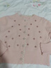 小野七天毛衣外套女韓系甜美刺繡蕾絲邊毛衣外套秋季寬松短款長(cháng)袖針織開(kāi)衫 粉紅色 均碼 建議90-125斤 曬單實(shí)拍圖