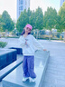 G.DUCKKIDS童裝女童褲子春秋季韓版休閑中大童工裝褲潮流寬松兒童直筒長(cháng)褲 粉紫色 150 (建議身高140cm 12-13歲)cm 曬單實(shí)拍圖