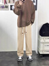 卡圖弛羊羔絨棉褲子男冬季加絨加厚寬松直筒闊腿保暖防寒燈芯絨休閑長(cháng)褲 卡其色 XL 曬單實(shí)拍圖
