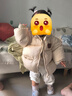 婧麒（JOYNCLEON）兒童棉服男女童裝棉衣外套上衣秋冬裝小寶寶棉襖嬰兒衣服 杏色（小熊款） 90 cm 曬單實(shí)拍圖