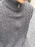 名創(chuàng  )優(yōu)品（MINISO）毛衣男款春秋半拉鏈立領(lǐng)外穿針織上衣外套男士高級感純色針織衫潮 【半拉鏈絞花套頭衫】深灰色(純色) XL 180 (體重140-160斤) 曬單實(shí)拍圖