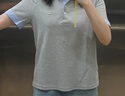 初語撞色條紋POLO衫女2025夏季新款復(fù)古珠地休閑小衫上衣 花灰色  M  曬單實拍圖