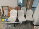 奧利克絲餐桌 亮光巖板實(shí)木餐桌椅組合現(xiàn)代簡(jiǎn)約家用可伸縮折疊吃飯桌子 亮光雪山白-黑白框架-貝勒椅 1.35m 一桌六椅【12MM巖板】 曬單實(shí)拍圖