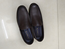 紅蜻蜓牛皮男鞋套腳皮鞋男商務(wù)休閑鞋男爸爸樂(lè )福單鞋 WTA214152 棕色 39 曬單實(shí)拍圖