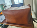 吉卡尼手拿包男士出差便攜洗漱包真皮大容量收納包旅行化妝包手包 棕色 曬單實(shí)拍圖