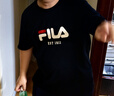 FILA 斐樂(lè )官方男女同款針織T恤2025年夏季純棉寬松休閑情侶短袖t恤 曬單實(shí)拍圖