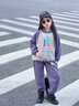 G.DUCKKIDS女童春秋裝套裝2024新款中大童女孩童裝兒童衛衣運動(dòng)服秋冬兩件套 字母R連帽套裝-紫色 140cm 曬單實(shí)拍圖
