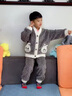 G.DUCKKIDS小黃鴨童裝男童睡衣秋冬季拉布布兒童家居服套裝開(kāi)衫珊瑚絨空調服 灰色 100 尺碼2~3歲【90-100cm】cm 曬單實(shí)拍圖