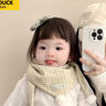 G.DUCKKIDS小黃鴨兒童圍巾秋冬季嬰兒保暖圍脖寶寶防風(fēng)三角巾男童女寶百搭可 小花白標三角巾 黃色 1-8歲 曬單實(shí)拍圖
