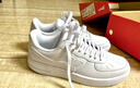 特步男鞋運動(dòng)鞋空軍一號情侶板鞋百搭休閑鞋時(shí)尚耐磨防滑運動(dòng)鞋潮板鞋 新白色【女款新版】 38 曬單實(shí)拍圖