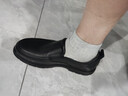 奧康（Aokang）男鞋套腳商務(wù)休閑皮鞋男士牛皮軟底一腳蹬皮鞋黑色43碼 曬單實(shí)拍圖
