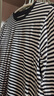 無(wú)印良品（MUJI）女式 天竺編織 長(cháng)袖T恤上衣打底衫女款內搭女裝 黑色條紋5A L (165/88A) 曬單實(shí)拍圖