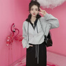 蔻蘭丹（KOULANDAN）撞色套裝女2025秋季新款女裝假兩件連帽衛衣外套搭半身裙兩件套裝 衛衣+半身裙兩件套 L 【105-115斤】 曬單實(shí)拍圖