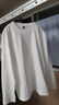 名創(chuàng  )優(yōu)品純棉長(cháng)袖t恤男春秋季純色圓領(lǐng)內搭衣服寬松休閑打底衫 白色 XL  曬單實(shí)拍圖