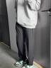 啄木鳥(niǎo)休閑褲男2025秋冬季新款寬松百搭加絨加厚闊腿褲男潮流休閑長(cháng)褲男 29059黑色常規 XL 建議130-150斤 曬單實(shí)拍圖