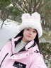 OSKV滑雪頭盔帽套裝飾可愛(ài)兔耳戶(hù)外單雙板保暖針織毛絨帽子顯臉小冷帽 白色-兔耳朵【加絨加厚丨保暖透氣】 可套頭圍60cm左右 曬單實(shí)拍圖