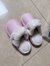 ECAC防水棉拖鞋女款2025新款秋冬季外穿厚底加絨保暖毛絨辦公室男拖鞋 白色【PU鞋面】厚毛絨保暖 36-37 【推薦35-36腳穿】 曬單實(shí)拍圖