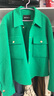 MO&Co.羊毛混紡雙面呢廓形外套小眾短款毛呢短款外套女夾克大衣 鮮綠色 S 160 曬單實(shí)拍圖