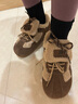 天美意毛毛鞋保暖女鞋厚底復古加絨阿甘德訓鞋百搭女休閑鞋2025冬新款 啡色 38 曬單實(shí)拍圖