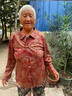 戴媽媽奶奶裝襯衫外套2025媽媽裝秋裝60-80歲老年人衣服老太太長(cháng)袖褲子 紅色薄款襯衣+長(cháng)褲兩件套 3XL 推薦115-130斤 曬單實(shí)拍圖