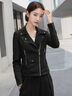 麂皮絨外套女2025春秋新款韓版百搭休閑時(shí)尚氣質(zhì)翻領(lǐng)短款夾克上衣 黑色【專(zhuān)柜品質(zhì)】 L 曬單實(shí)拍圖