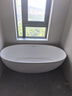 特拉維爾獨立式人造石浴缸單雙人家用小戶(hù)型酒店民宿橢圓形厚薄邊浴缸 8607【厚邊款】啞光白 1.6m 曬單實(shí)拍圖