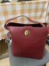 鯨曦法式復古紅色新娘水桶包包女士2025新款大容量腋下單肩托特包婚包 法式新娘水桶包【紅色】 曬單實(shí)拍圖