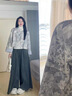 妍莉芬（yanlifen）新中式富家千金穿搭衣服休閑套裝女裝2025年秋季新款國風(fēng)外套褲子 灰色外套+褲子套裝 L 【建議100-120斤】 曬單實(shí)拍圖
