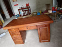 中偉實(shí)木辦公桌電腦桌帶抽屜鎖學(xué)生寫(xiě)字桌老板書(shū)桌1.2抽屜款胡桃色 曬單實(shí)拍圖