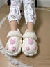 韞舜卡通兔子兒童拖鞋冬季寶寶棉拖鞋防水包跟可拆卸女童男童毛毛棉鞋 白色 26 -27碼-內長(cháng)16cm-170碼 曬單實(shí)拍圖