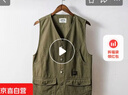 【高端戶(hù)外】中老年人男釣魚(yú)馬甲兩面穿春秋薄多口袋背心攝影 綠色 2XL 曬單實(shí)拍圖