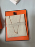 愛(ài)馬仕（HERMES）Mini Pop H項鏈 玫瑰金鏈條橢圓立體琺瑯項鏈送女友節日送禮 白色玫瑰金H147992FO49 鏈長(cháng)40cm吊墜0.7*0.9cm 曬單實(shí)拍圖