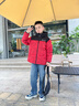 波司登（BOSIDENG）25新款羽絨服男女兒童中長(cháng)款5A抗菌絨保暖連帽外套T250246120Q 冰川熊紅9CX8 150 /72 約140-150cm 36kg 曬單實(shí)拍圖