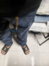 潮與共重磅加絨加厚工裝褲子男秋冬款寬松束腳褲男2023新款冬季牛仔褲男 深藍 L 適合120-140斤 曬單實(shí)拍圖