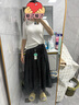 茵曼復(fù)古磨毛格子百褶半身裙2025秋女裝新款高腰A字裙 灰黑格子 L 曬單實(shí)拍圖