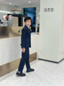 DOMIAMIAKIDS新中式男童西裝套裝兒童西服國潮風男寶主持生日宴禮服演出服 藏青色刺繡西裝5件套 150 （身高140-150）［體重66-75斤］ 曬單實拍圖