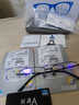 依視路（ESSILOR）男女款商務(wù)超輕鏡框可配依視路鏡片光學(xué)近視定制防藍光平光眼鏡 鈦+金屬-半框-4017BK-黑色 鏡框+依視路A4防藍光1.60現片 曬單實(shí)拍圖