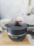 牧利派 304不銹鋼蜂窩電炒鍋炒菜不粘鍋多功能家用電煮鍋多用途鍋蒸煮煎炒燉一體大功率爆炒電蒸鍋電火鍋 典雅黑- 配1.5米加長(cháng)電線(xiàn) 送鍋鏟 304不銹鋼【機械款】3.5L +1蒸籠 1-3人 曬單實(shí)拍圖