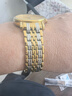 適配浪琴表帶原裝鋼帶瑰麗男L4921805鋼鏈配件律雅860嘉嵐209表鏈 間金色律雅系列鋼帶 20mm表帶寬度 曬單實(shí)拍圖