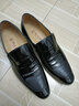 老人頭男鞋冬季正裝男士皮鞋新款西裝鞋英倫尖頭漆皮商務(wù)鞋皮鞋 平跟款-黑色 39 曬單實(shí)拍圖