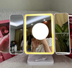 O.sir三折疊化妝鏡帶燈LED高清鏡面多倍放大鏡臥室折疊梳妝鏡子三色無(wú)極補光 教師節日禮物送女友 【貝殼鏡三折疊】珍珠白帶手機支架 曬單實(shí)拍圖