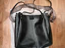 袋鼠真皮托特包包女2025時(shí)尚復古單肩包寬帶斜挎包大學(xué)生上課通勤包 黑色 曬單實(shí)拍圖